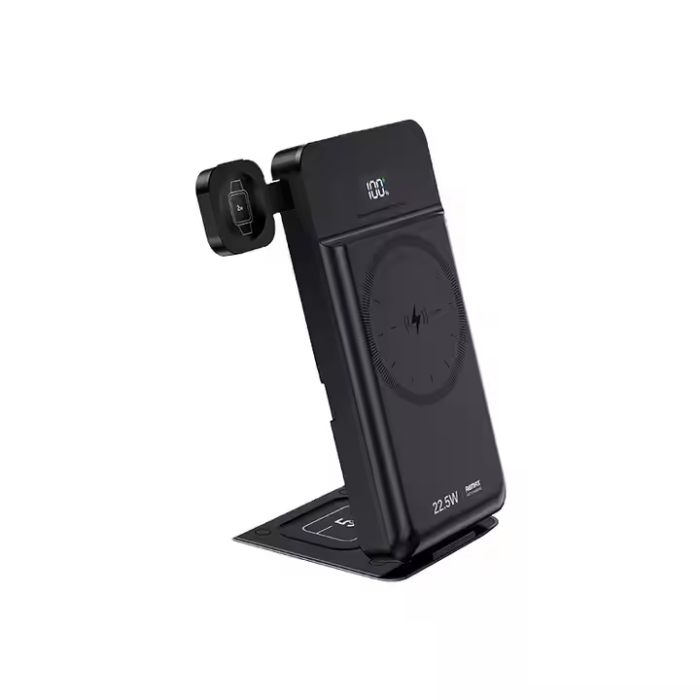 REMAX RPP-D3 10000mAh 5-in-1 portable folding stand with magnetic 15W wireless charging