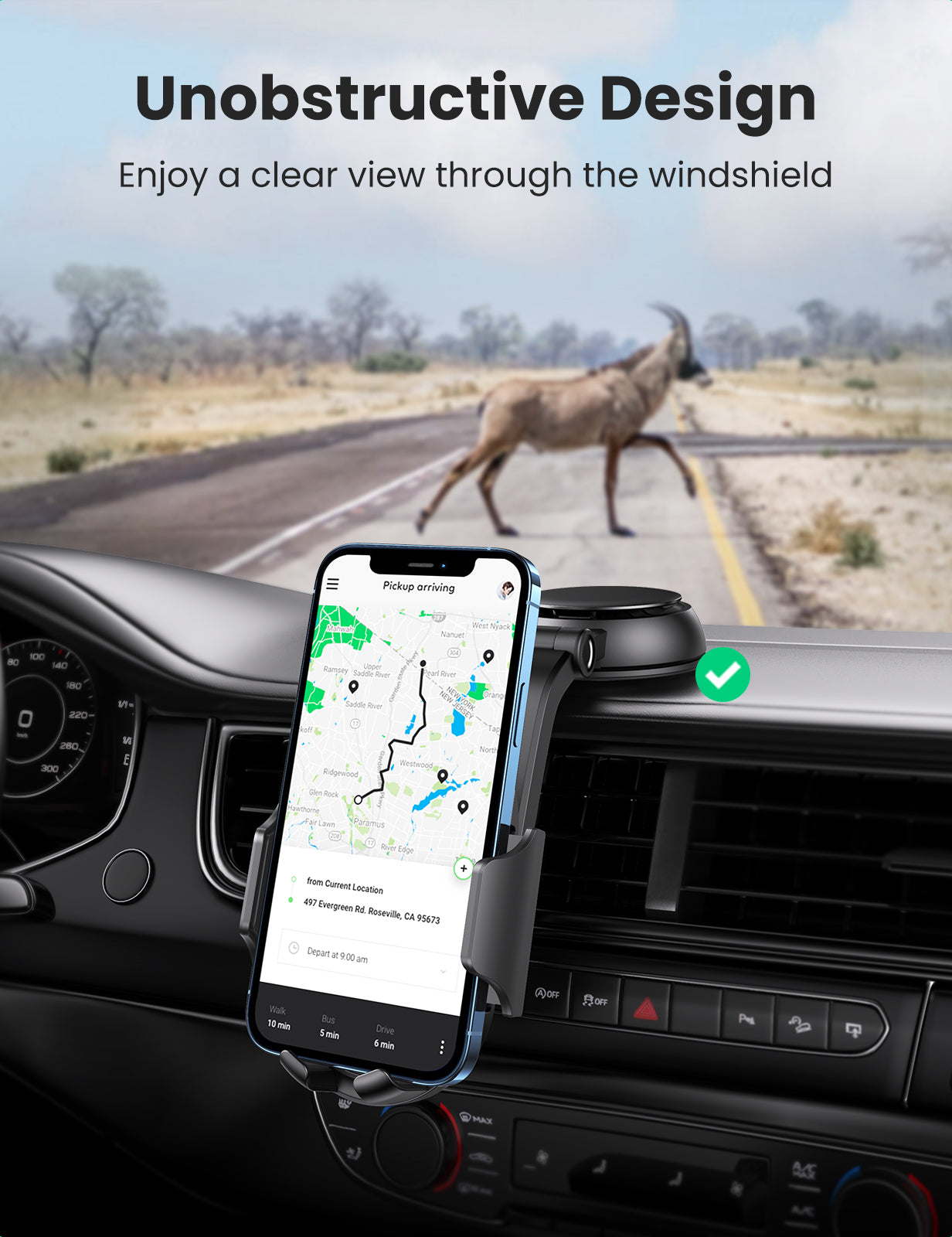 UGREEN LP405 Waterfall-Shaped Suction Cup Phone Mount