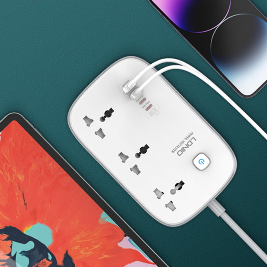 LDNIO SC3416 3 AC Outlets 4 USB Power Strip 65W Smart Power Socket