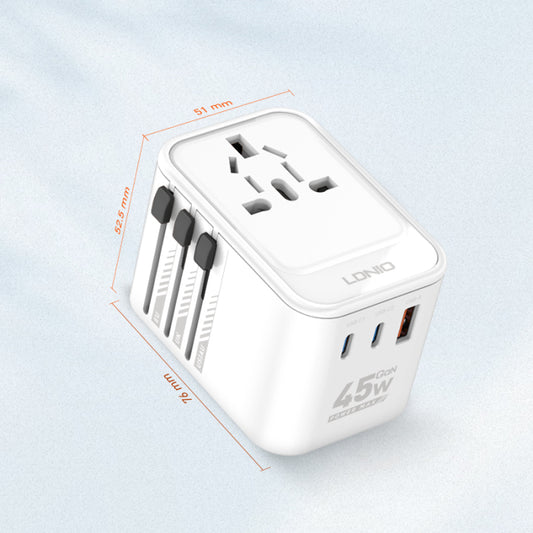 LDNIO Z8 3 USB Ports 45W GaN Travel Adapter