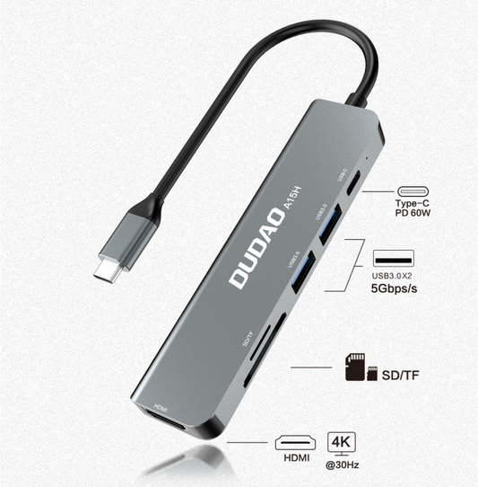 DUDAO A15H 6 in 1 Multi-function HUB (Docking Station)