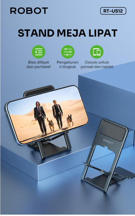 ROBOT Ultra-thin And Foldable Phone Holder RT-US12 Dark Grey