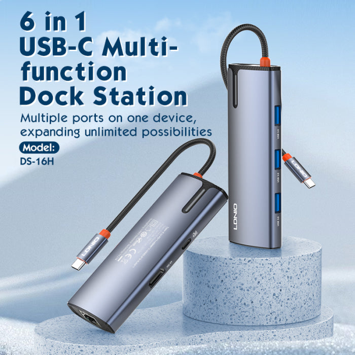 LDNIO DS-16H 6 IN 1 Docking Station