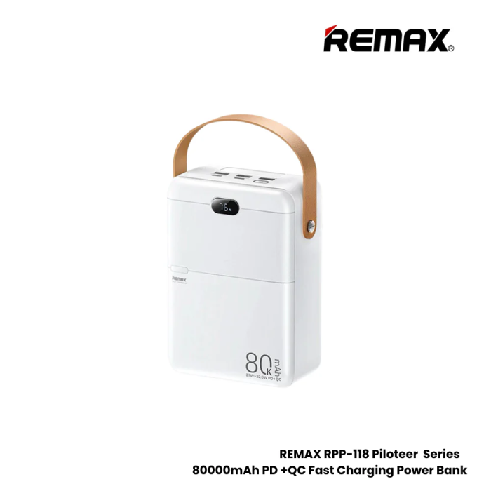 REMAX RPP-118 80000mAh Navigator 27W+22.5W PD+QC Fast Charging Power Bank