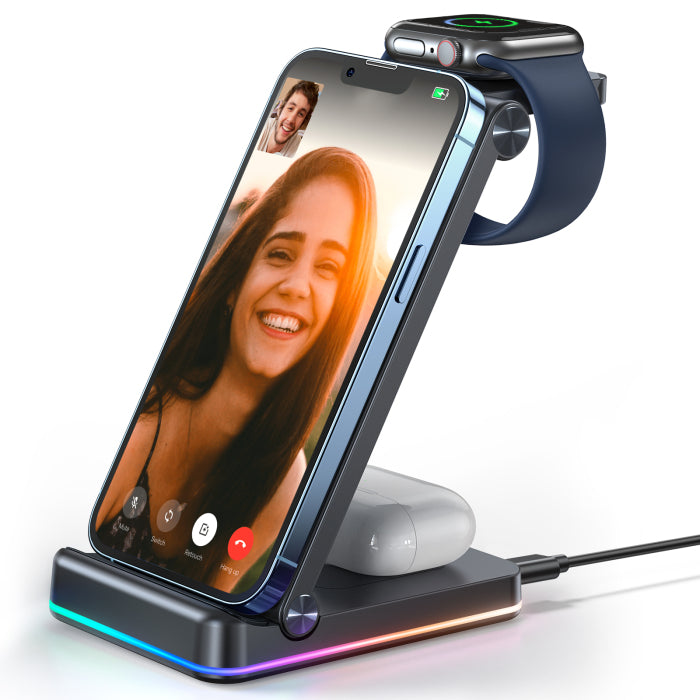 JOYROOM JR-WQN01 3-in-1 Foldable Wireless Charging Station