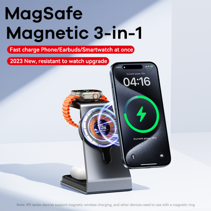 REMAX RP-W85 20.5W Aluminum Alloy Magnetic Desktop 3-in-1 Wireless Charger