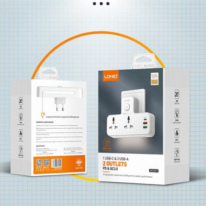 LDNIO SC2311 2 Power Socket + 3USB 20W Universal Power Socket