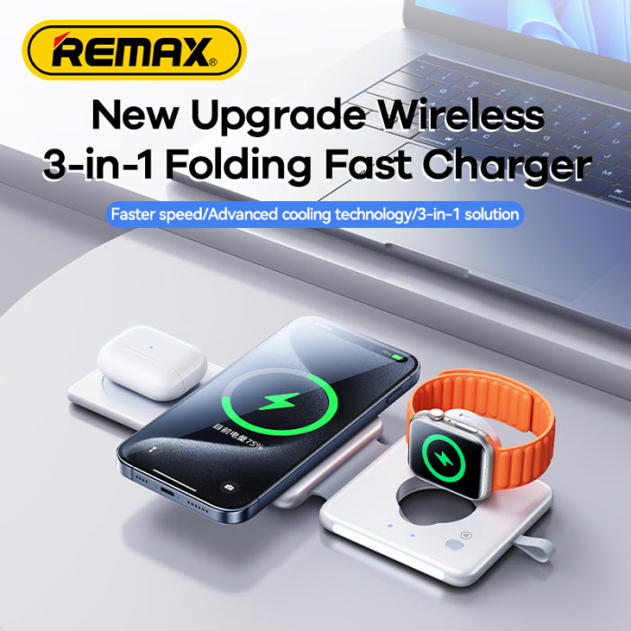 REMAX RP-W87 22.5W Multifunctional Desktop Night Light,4-in-1 Folding Stand Wireless Charger