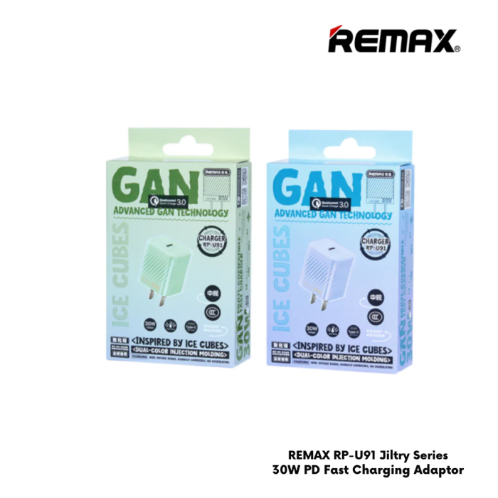 REMAX RP-U91 30W PD+QC GaN Multi-compatible Fast Charging Travel Adapter