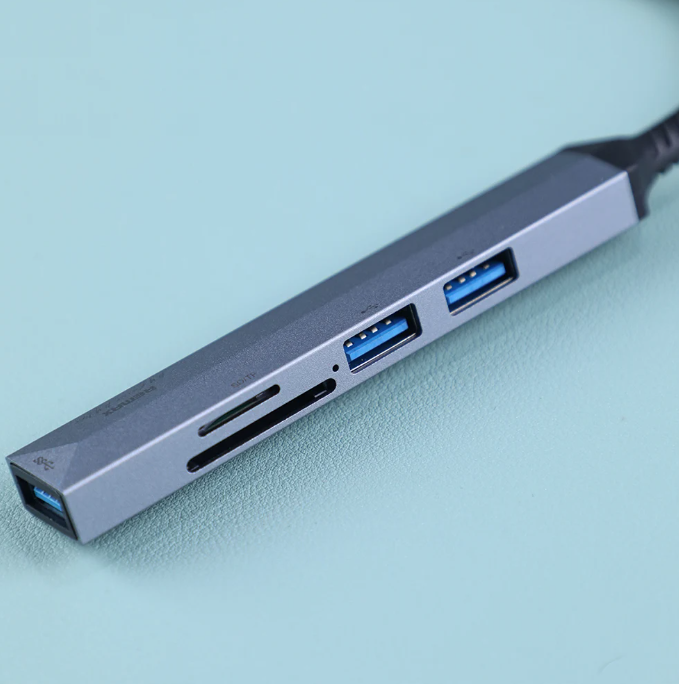 REMAX RU-U7 Aluminum Alloy 5-in-1 Hub Type C+USB HUB,3.0 Fast Transmission