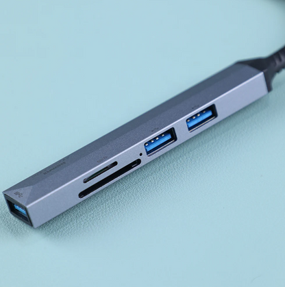 REMAX RU-U7 Aluminum Alloy 5-in-1 Hub Type C+USB HUB,3.0 Fast Transmission
