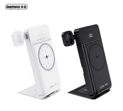 REMAX RPP-D3 10000mAh 5-in-1 portable folding stand with magnetic 15W wireless charging