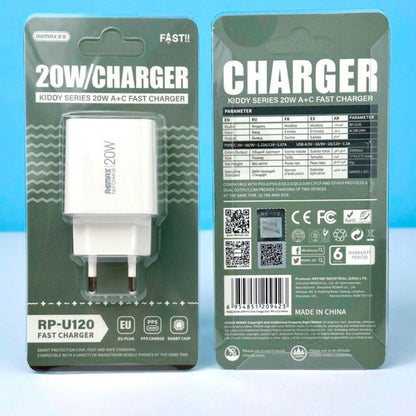 REMAX RP-U120 20W A+C Fast Charging Travel Adapter ( European Plug)