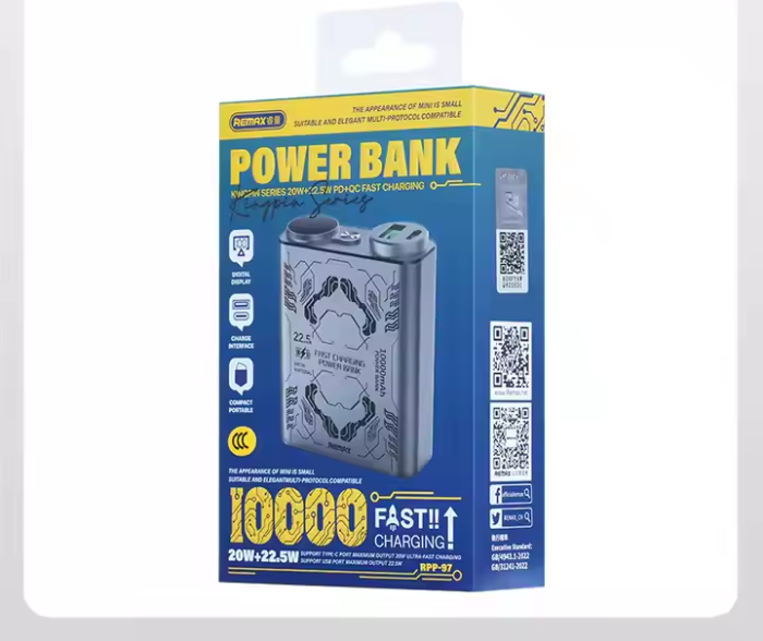 REMAX RPP-97 10000mAh 20W+22.5W PD+QC Fast Charging Power Bank