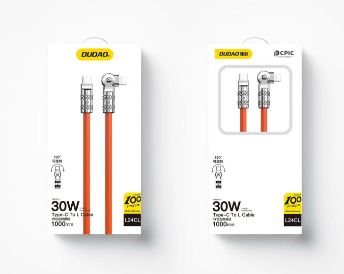 DUDAO L24CL 30W Fast Charging C TO L Zinc Alloy Data Cable