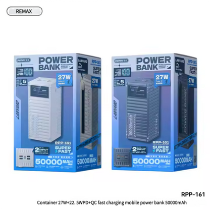 REMAX RPP-161 50000mAh Container 27W+22.5W PD+QC Fast Charging Power Bank