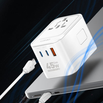 LDNIO Z8 3 USB Ports 45W GaN Travel Adapter