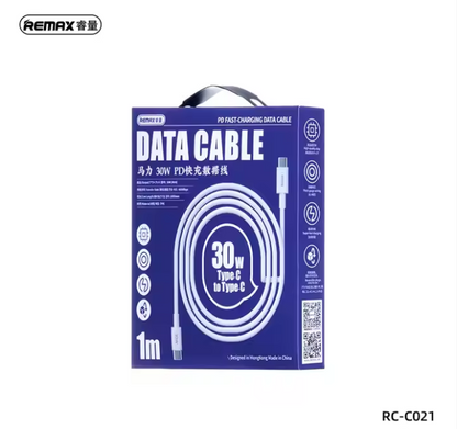 REMAX RC-C021 C-C 1M2M 30W PD Fast Charging Data Cable