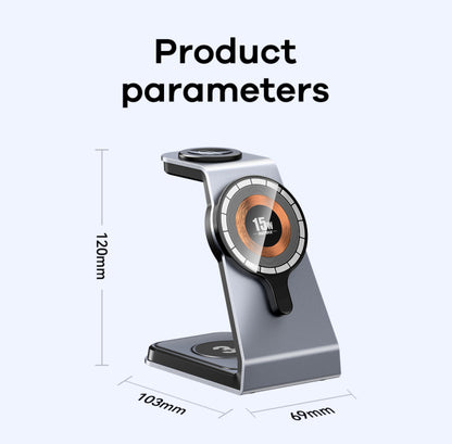 REMAX RP-W85 20.5W Aluminum Alloy Magnetic Desktop 3-in-1 Wireless Charger