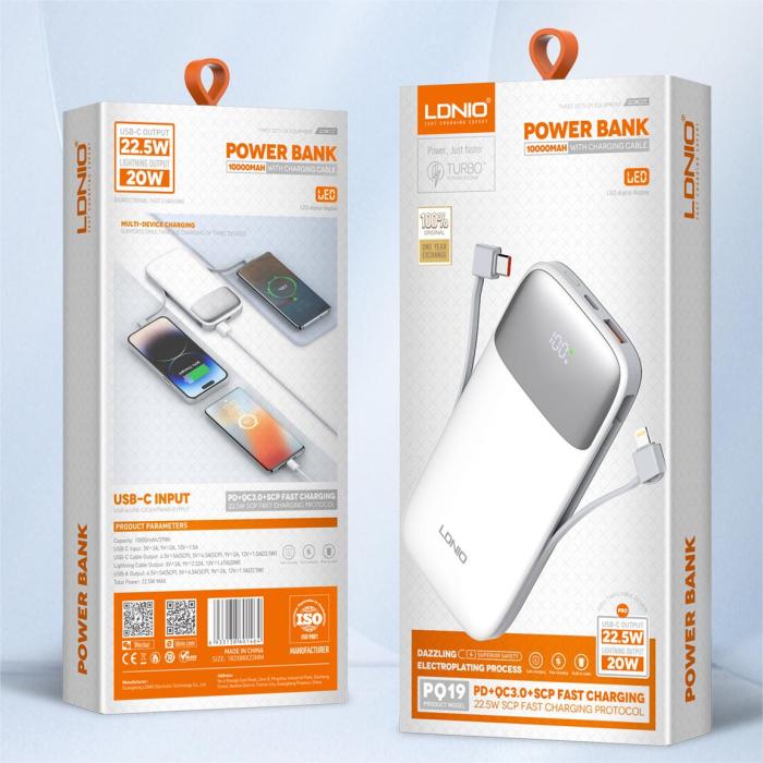 LDNIO PQ19 22.5W 10000mAH powerbank
