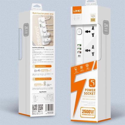LDNIO SC5415 5 AC Outlets 4 USB Strip 20W Power Socket