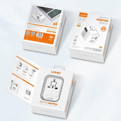 LDNIO Z8 3 USB Ports 45W GaN Travel Adapter