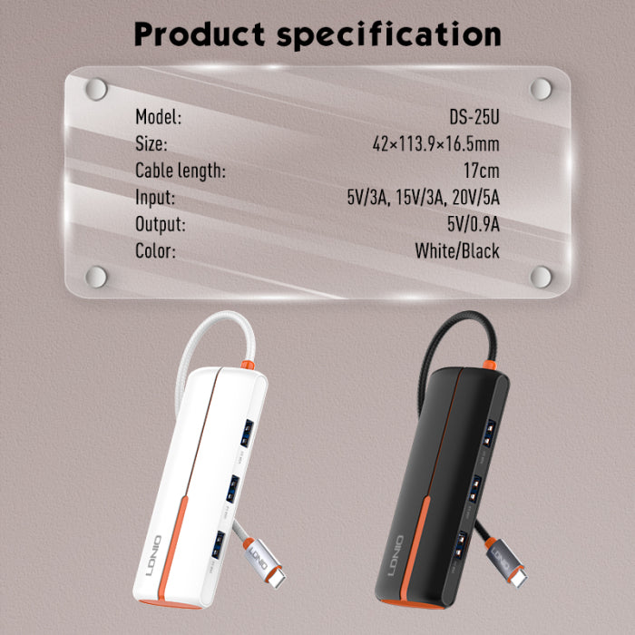 LDNIO DS-25U 5 IN 1 Docking Station