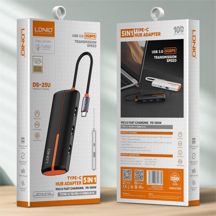 LDNIO DS-25U 5 IN 1 Docking Station