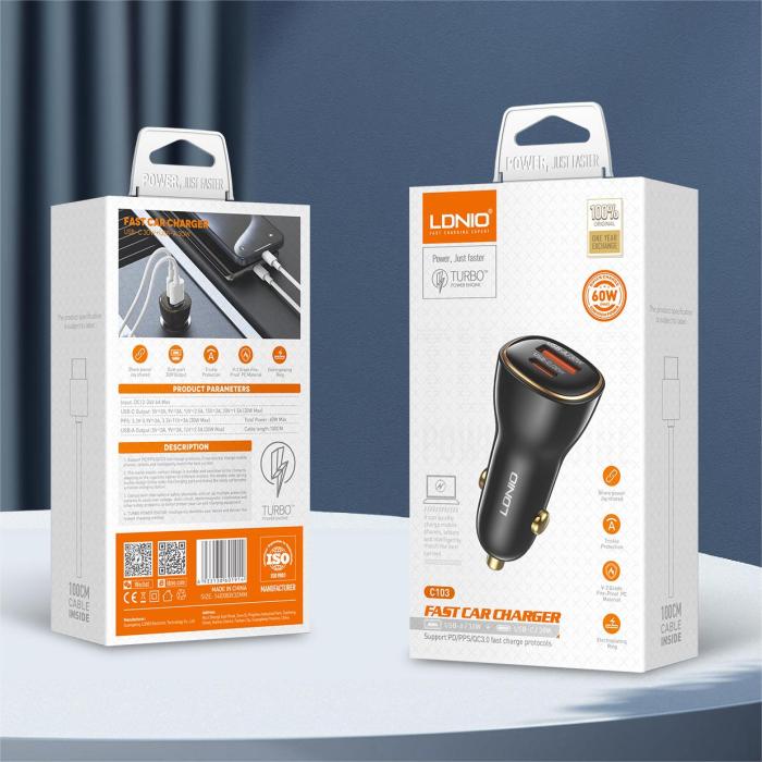LDNIO C103 60W Car Charger